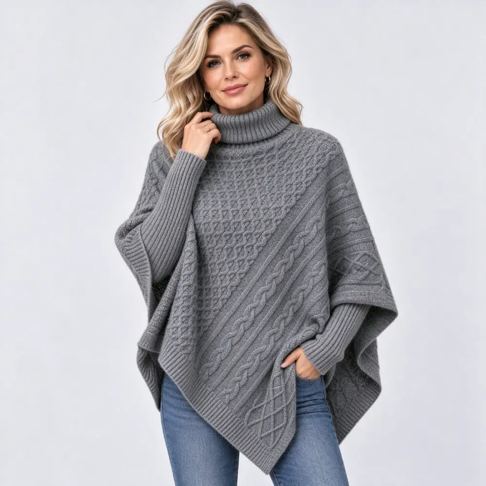 【S-3XL / 6 barv】 Jesensko/zimski pleten pulover z ovratnikom – ohlapen kroj, debela pletenina