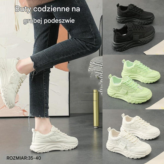 💗【35-40】Nowe buty dla tatusiów z grubą podeszwą dla kobiet, buty codzienne (wysokość grubej podeszwy zwiększa się o 5 cm)