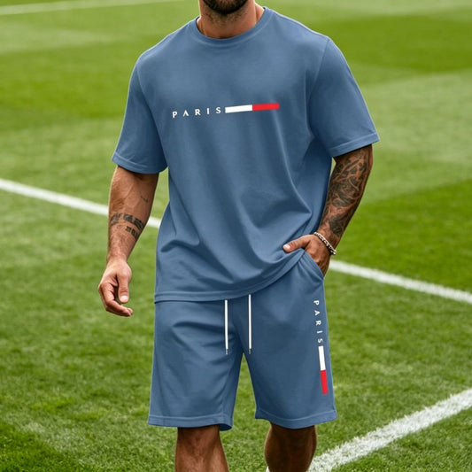 🔥👌【S-5XL】Férfi nyári kétrészes sportöltöny: Mindennapi viseletre és hétköznapi otthoni viseletre is alkalmas ✅ Utánvétes fizetés lehetséges