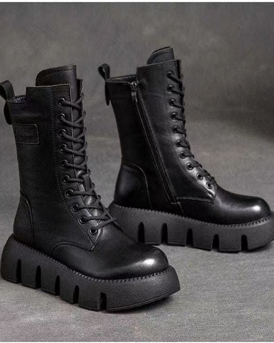 👢 🔥【35-40】Nowe damskie wysokiej jakości, ręcznie robione, miękkie skórzane botki na jesień-zimę, martensy