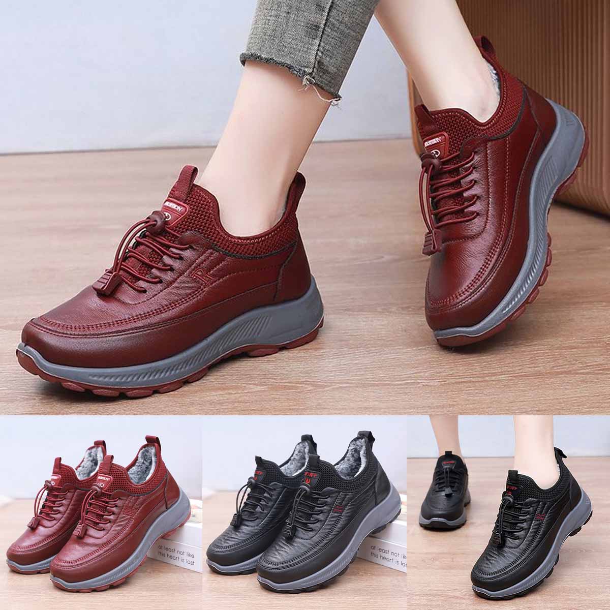 🌈⛄【35-41】Νέα γυναικεία πάνινα παπούτσια με μαλακή σόλα από γνήσιο δέρμα φθινοπώρου και χειμώνα