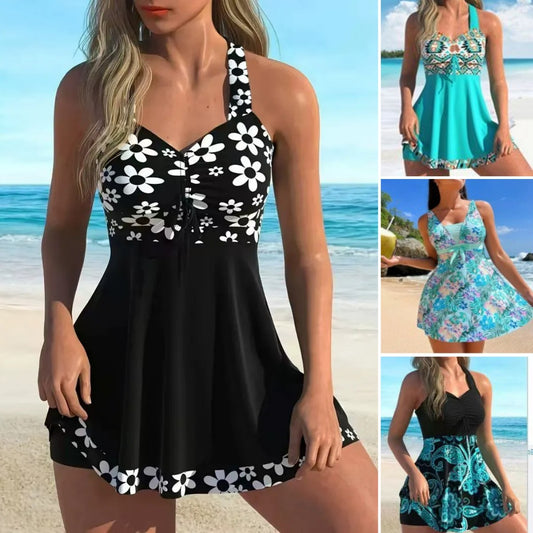 🏖️👙🌴【S-6XL】Stílusos mintás plus size női fürdőruha