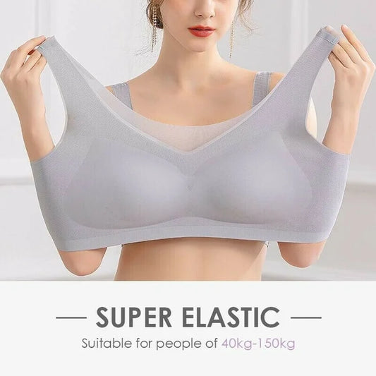 【5 sztuk】 🔥[M-5XL] Ultracienki damski biustonosz bezszwowy z jedwabiu lodowego [Zestaw w specjalnej ofercie]