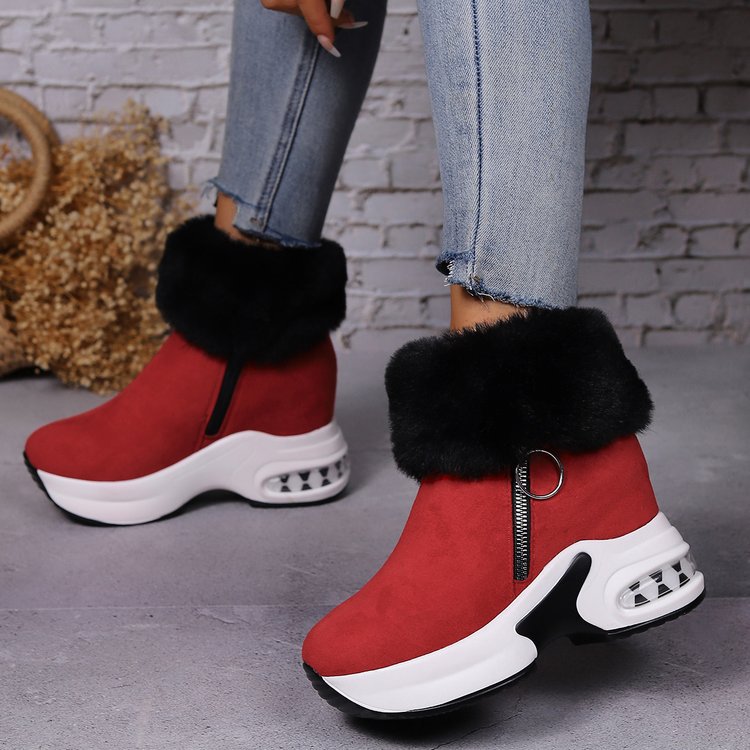【35-43】💕2024 nowe zimowe damskie pluszowe bawełniane buty na grubej podeszwie
