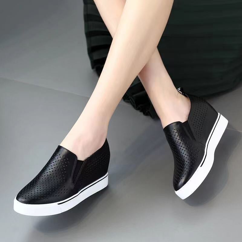 🔥【34-41】Lato 2025 damskie buty na co dzień z miękkiej skóry z grubą podeszwą
