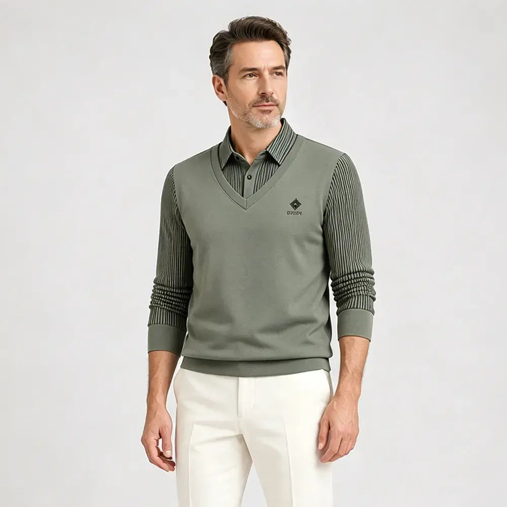 👔🔥🔥【Posebna ponudba za konec leta】🔥【M-4XL】Moški dvodelni komplet iz visokokakovostnega kašmirja, topel enodelni top