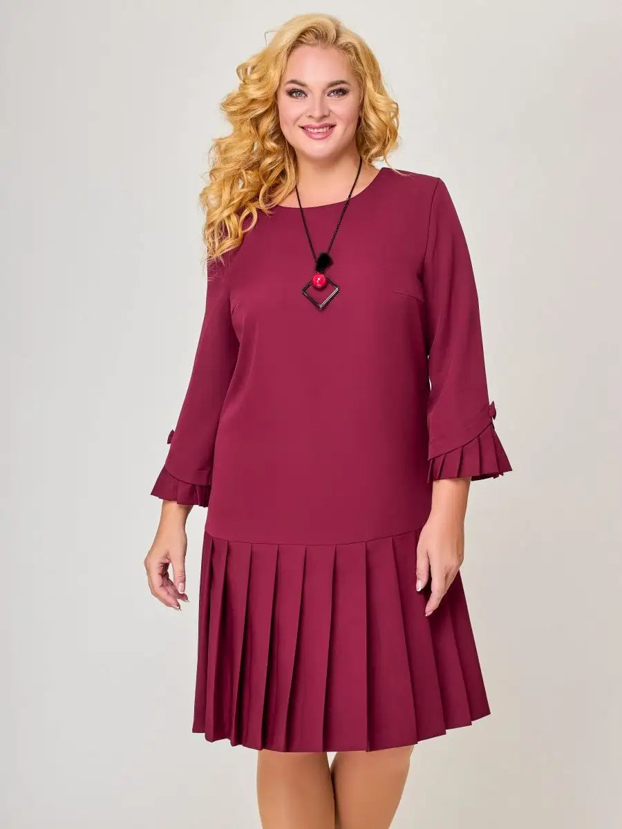 💌【S-5XL】👗2026 Ősz/Tél Új, Kiváló Minőségű, Elegáns, Egyszínű Ruha