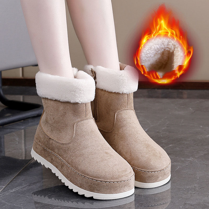 🔥【35-40】🔥Nowe, ciepłe, krótkie buty śnieżne z grubą podeszwą i podszewką z polaru, idealne do noszenia zimą.
