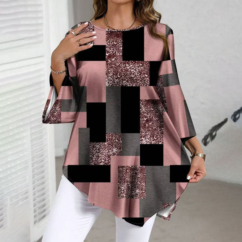 【XL-5XL】 Γυναικείο Casual Πουκάμισο Plus Size με Χαλαρή Εφαρμογή για Άνοιξη/Καλοκαίρι, Ακανόνιστο Στρίψιμο