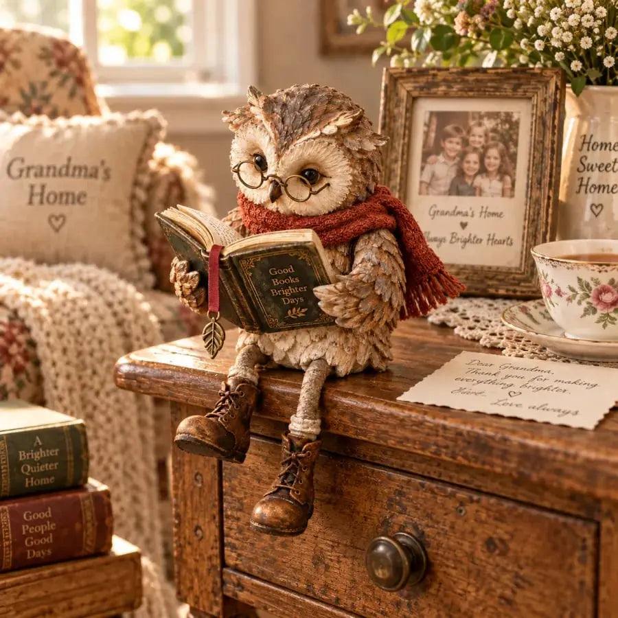 💥 Časovno omejena ponudba! 🦉 Čudovita figurica bralne sove