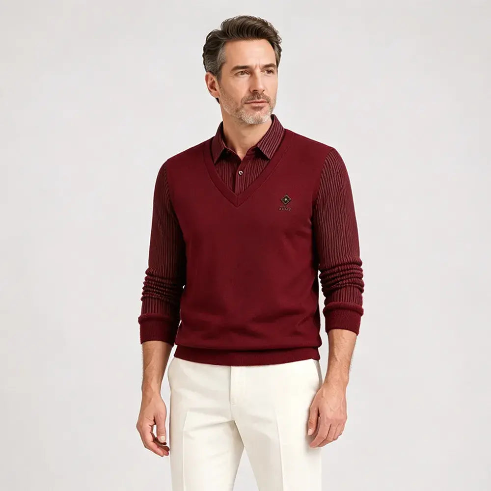 👔🔥🔥【Posebna ponudba za konec leta】🔥【M-4XL】Moški dvodelni komplet iz visokokakovostnega kašmirja, topel enodelni top