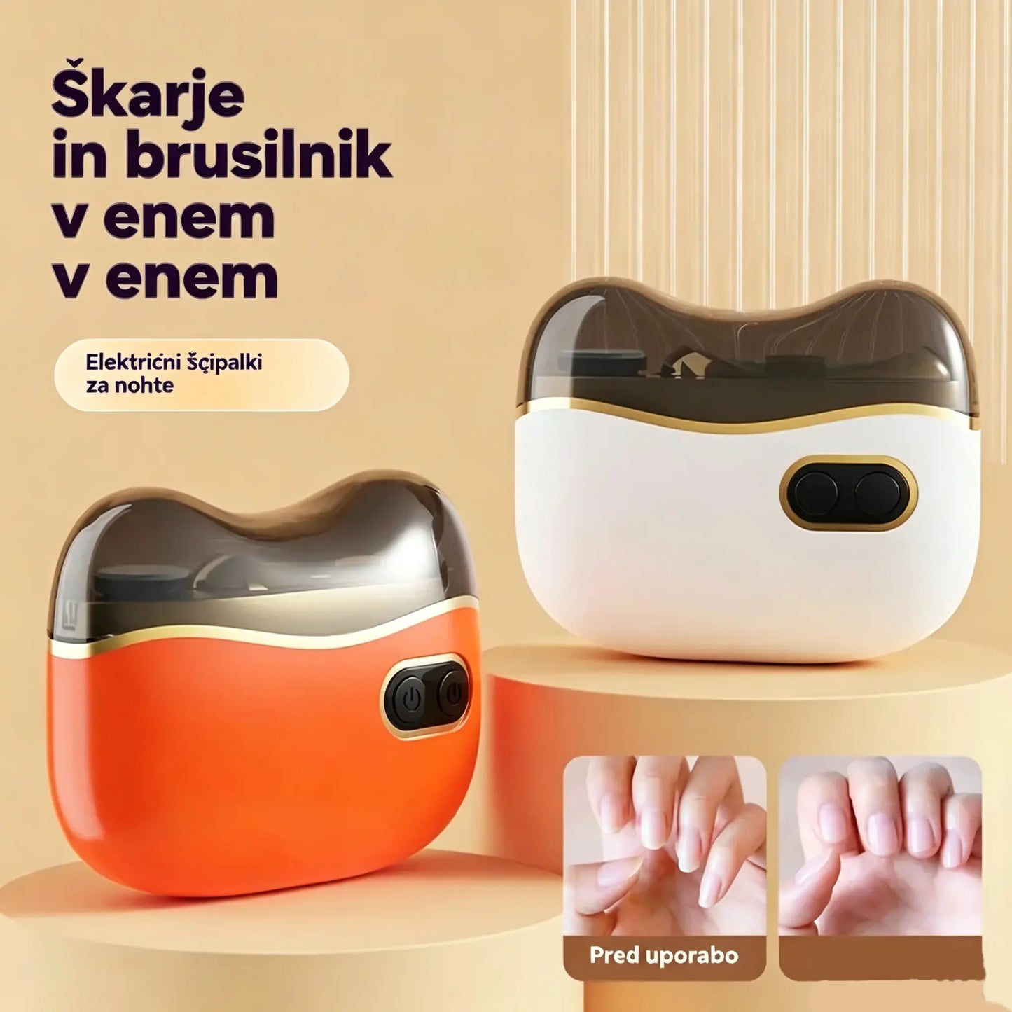 Večnamenska električna pilica za nohte, električni ščipalnik za nohte z zaščito pred uščipnitvijo