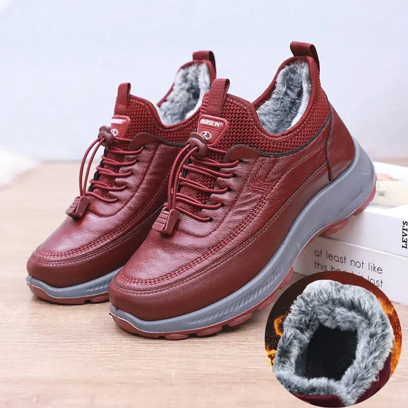 🔥【35-41】2025 otoño e invierno nuevos zapatos deportivos y casuales botas de algodón antideslizantes con suela suave