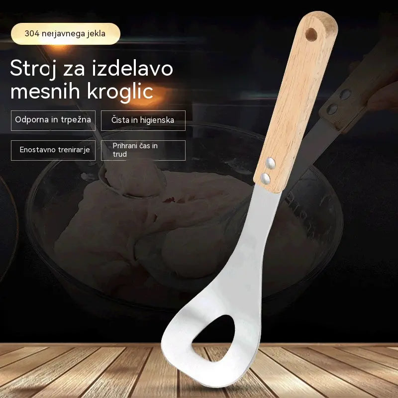 🍖 【Paket 2 kosov】Model za mesne kroglice iz nerjavečega jekla 304 – Idealen za izdelavo mesnih in ribjih kroglic, idealen za domačo kuhinjo 🥄