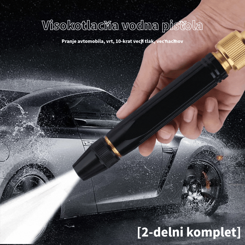 🚿[2-delni komplet]💧 Visokotlačna vodna pištola: Pranje avtomobila, vrt, 10-krat večji tlak, več načinov ⚡