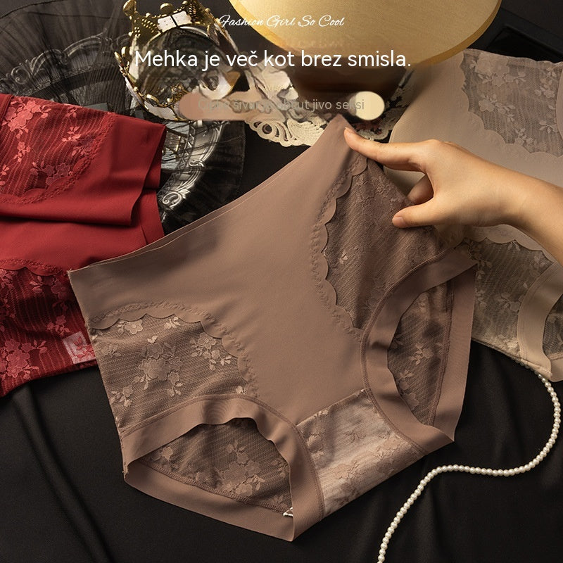 【25EUR】5-delni komplet: črna + bordo + bež + rjava + opečnato rdeča ---Ženski visoko elastičen brezšivni čipkasti bikini za nadzor trebuha, oblikovanje in dvig zadnjice