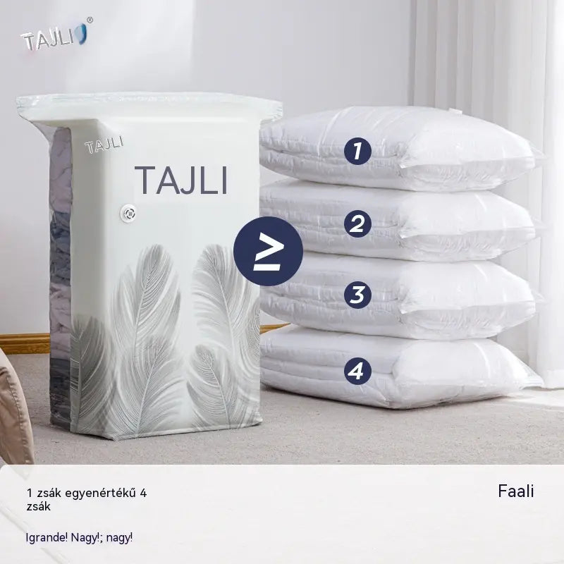 【Második termék féláron】🧳【56*80cm】【5 darabos szett】💨 Nagy, összenyomható vákuumos tárolótáska: nem szükséges hozzá pumpa, szivárgásmentes, ideális helytakarékossághoz bőröndben és otthon ✈️