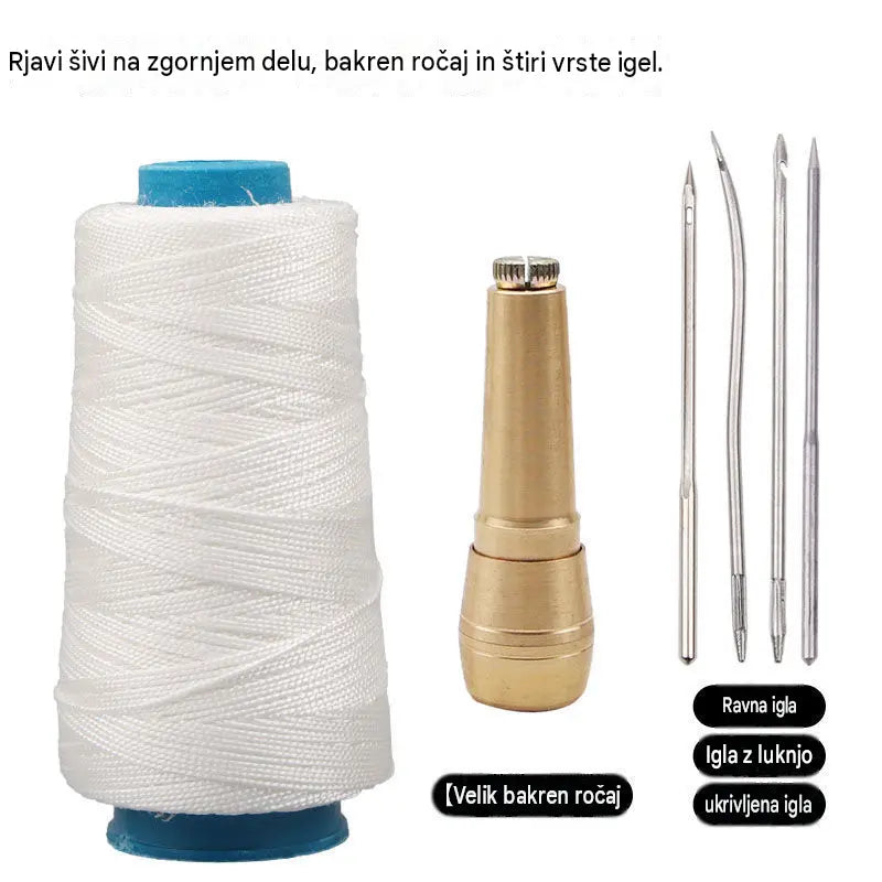 ✨Zdaj 50 % ceneje!✨ 5-delni komplet šila za šivanje usnja z voskano nitjo: orodje za ročno šivanje usnja.