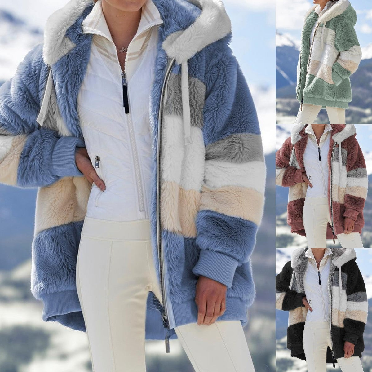 💖✨Μοντέρνο βελούδινο σακάκι με κουκούλα για γυναίκες-4125424