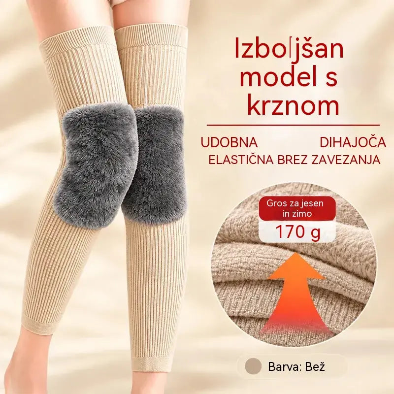🦵 Zimske tople opornice za kolena · Zelo dolge s flis podlogo · Zagotavljajo celovitejšo zaščito za kolena in noge!
