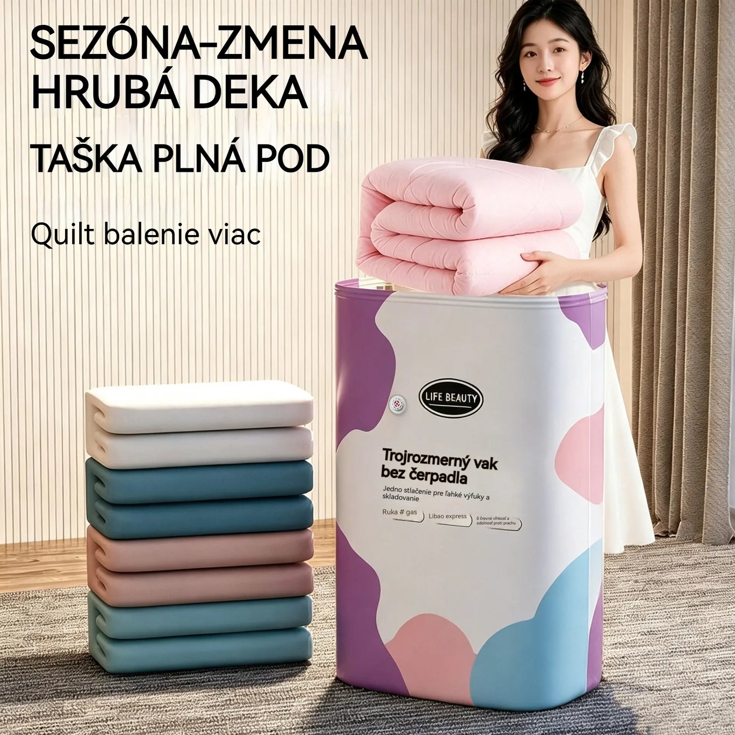 【Második termék féláron】🧳5 darab💨 Nagy, rugalmas vákuumos tárolótasakok: Nincs szükség légpumpára, szivárgásmentesek és ideálisak a helytakarékosságra a bőröndben és otthon ✈️