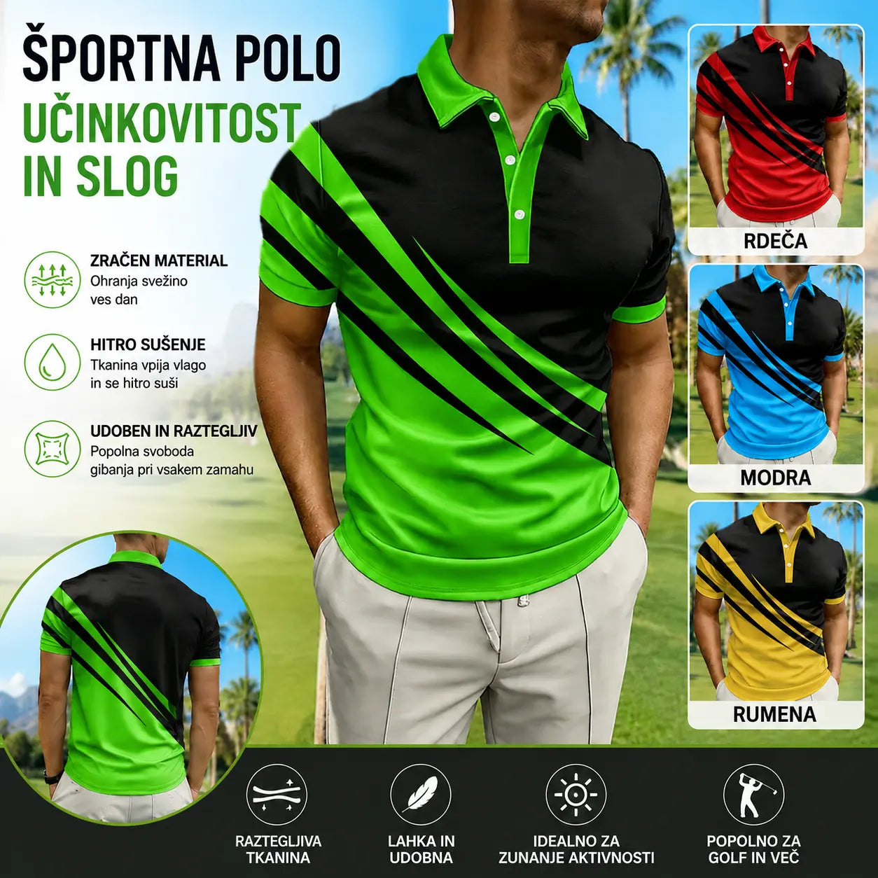 🔥👔【S-6XL】Nova poletna moška črtasta 3D-tiskana POLO majica