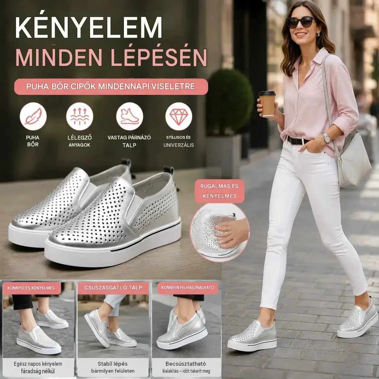 【34-41】🔥2026 Nyári Női Puha Bőr Platform Alkalmi Cipők