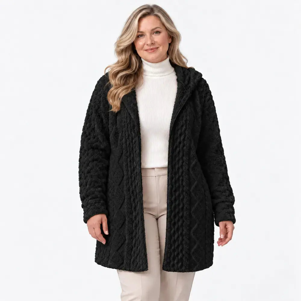 🤍 Ženski mehak plašč s kapuco za jesen in zimo 🥰 [Velikosti S–2XL]