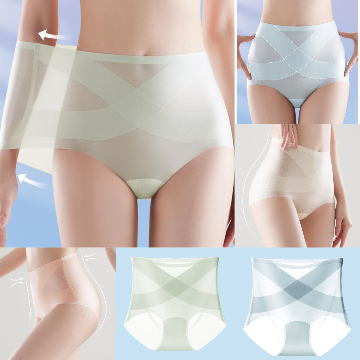 🔥🩲 (6 darabos szett) Utolsó nap - 50% kedvezmény - Új érkezés: Ice Bandage magas derekú, varrás nélküli alakformáló bugyi