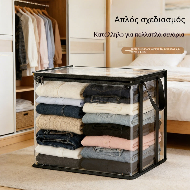 3 τεμάχια 22€--🔥📦Μεγάλη, ανθεκτική, χοντρή, διαφανής πλαστική τσάντα αποθήκευσης για ρούχα, μετακόμιση και αποθήκευση