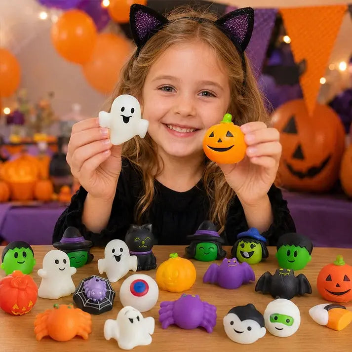 50 kosov za 30 evrov 🎃 Igrače za lajšanje stresa z naslovom noči čarovnic, ljubke majhne pite v obliki bučnih duhov, ki lahko lajšajo stres.