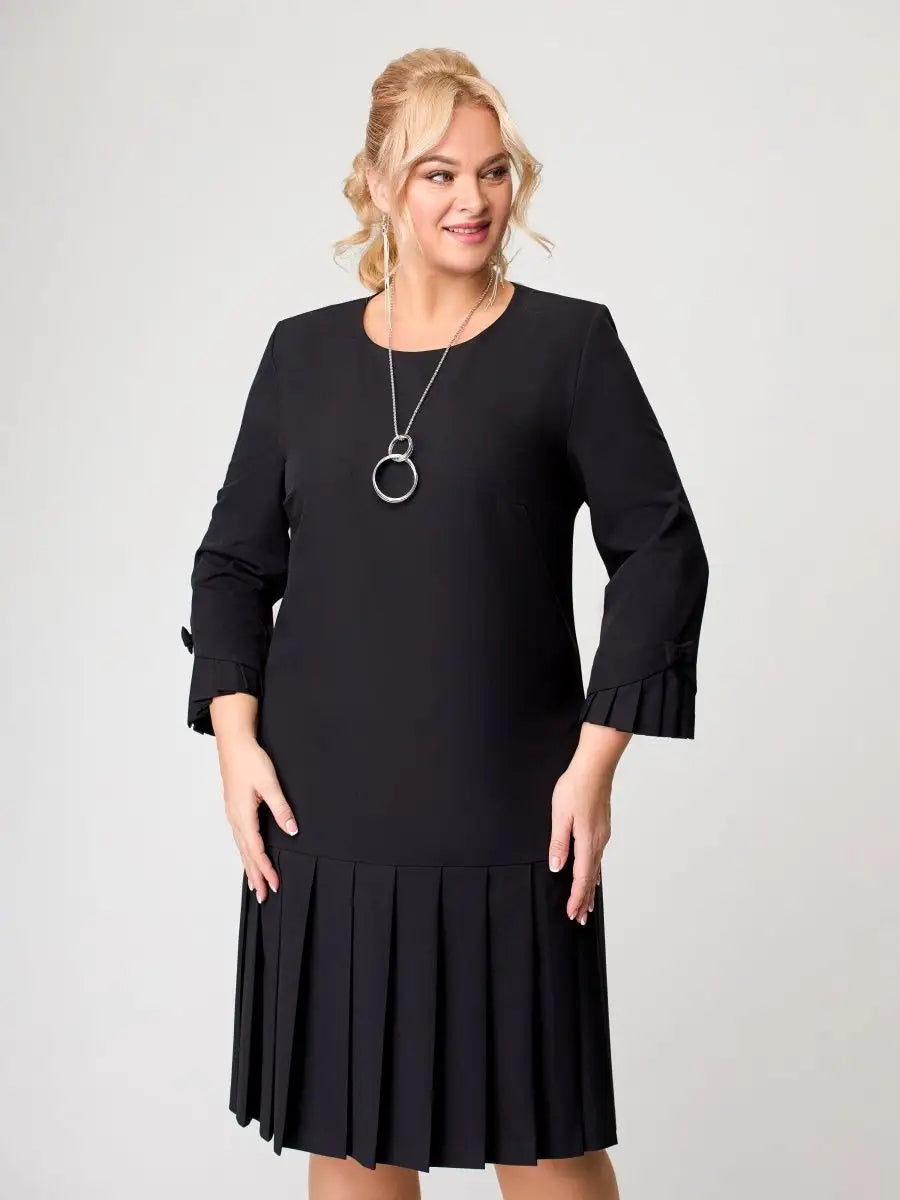 💌【S-5XL】👗2026 Ősz/Tél Új, Kiváló Minőségű, Elegáns, Egyszínű Ruha