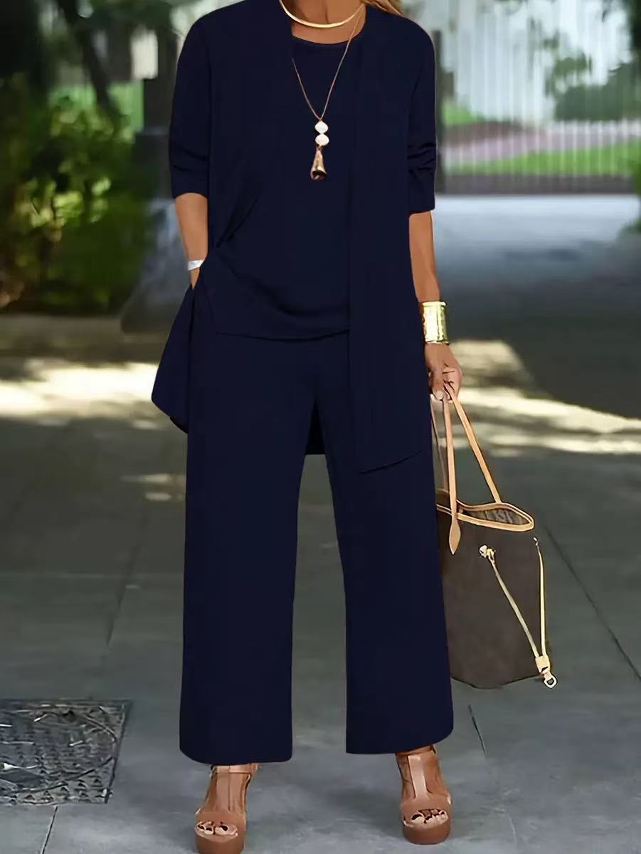 🧥【S-5XL】Elegante conjunto de tres piezas para mujer — Corte holgado 🍂