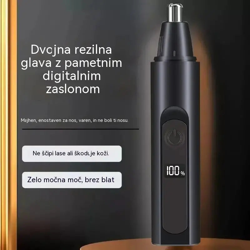 Profesionalni prirezovalnik za nos in ušesa z LED zaslonom, neboleča potovalna darila za