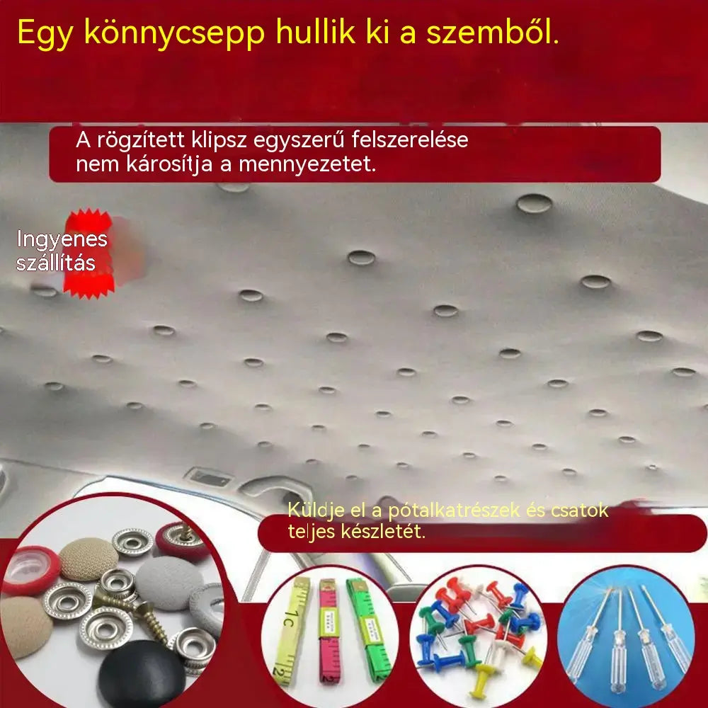 🚗【30 darab】 🚘Autótetős vászon zuhanásgátló rögzítő szögek és rögzítő csatok😁🔥(szerelőszerszámkészlet + csavarhúzó + törölköző mellékelve)