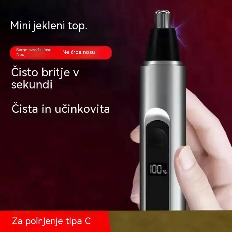Profesionalni prirezovalnik za nos in ušesa z LED zaslonom, neboleča potovalna darila za