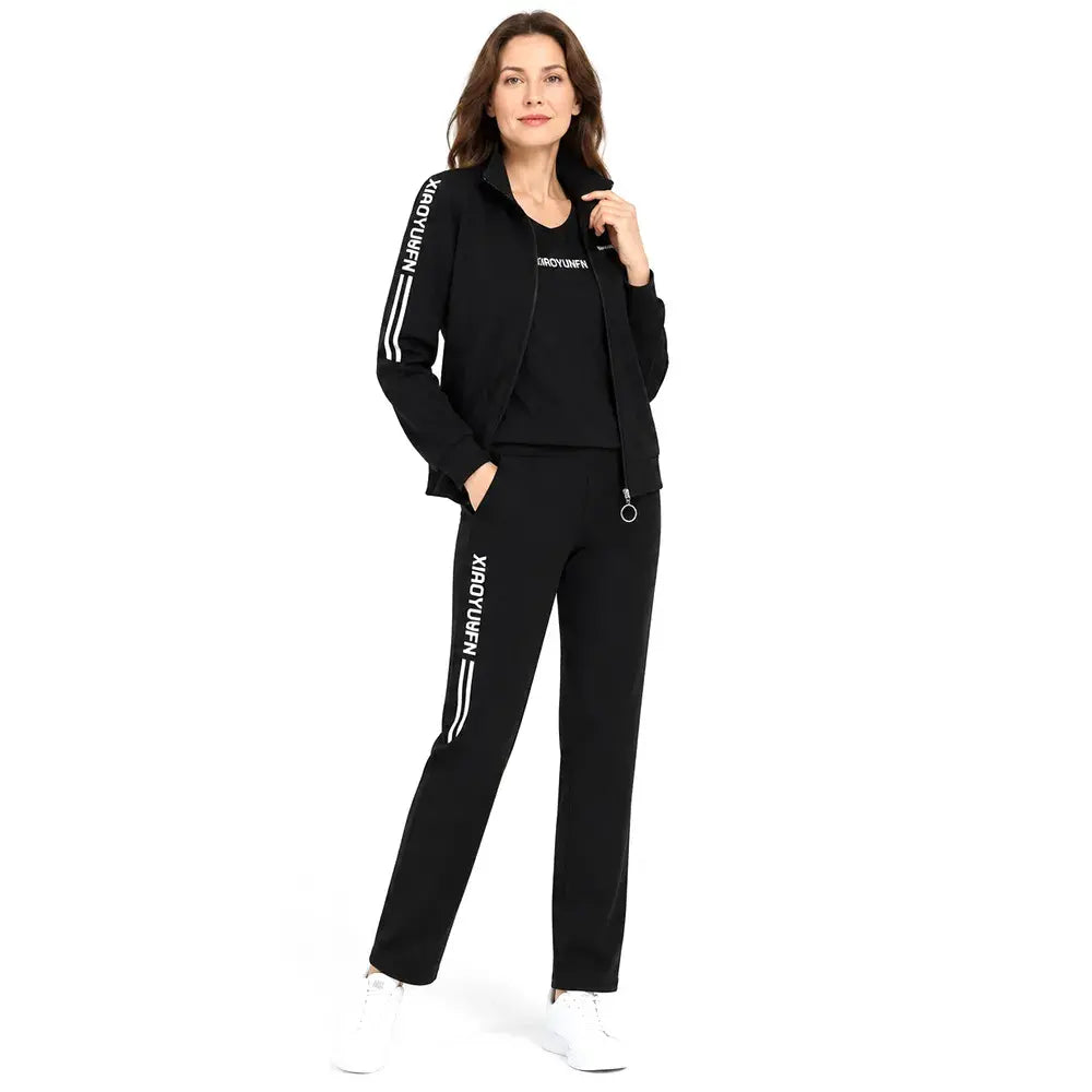 🌸 Eleganca in popolno udobje! Elegantna 3-delna trenirka za ženske (jakna z zadrgo + majica + hlače / Velikosti: M-6XL)! ✨