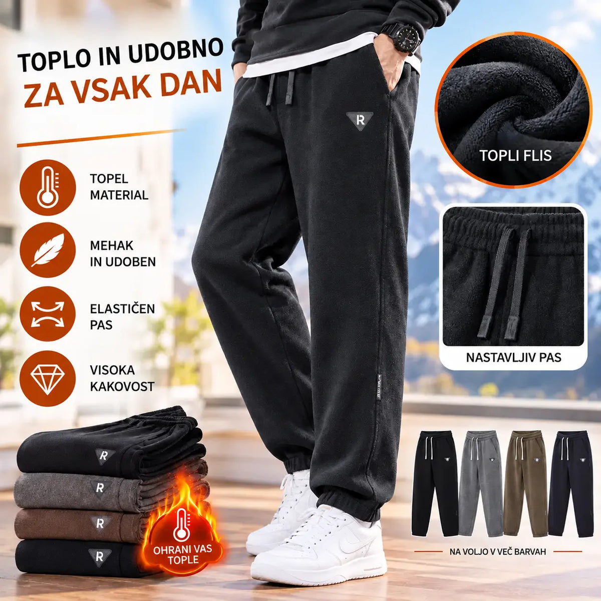 🔥【Posebna cena】🔥【Velikosti M-5XL】🖤Nove moške zimske hlače: odebeljen kord, podloga iz flisa, topel in ležeren stil.