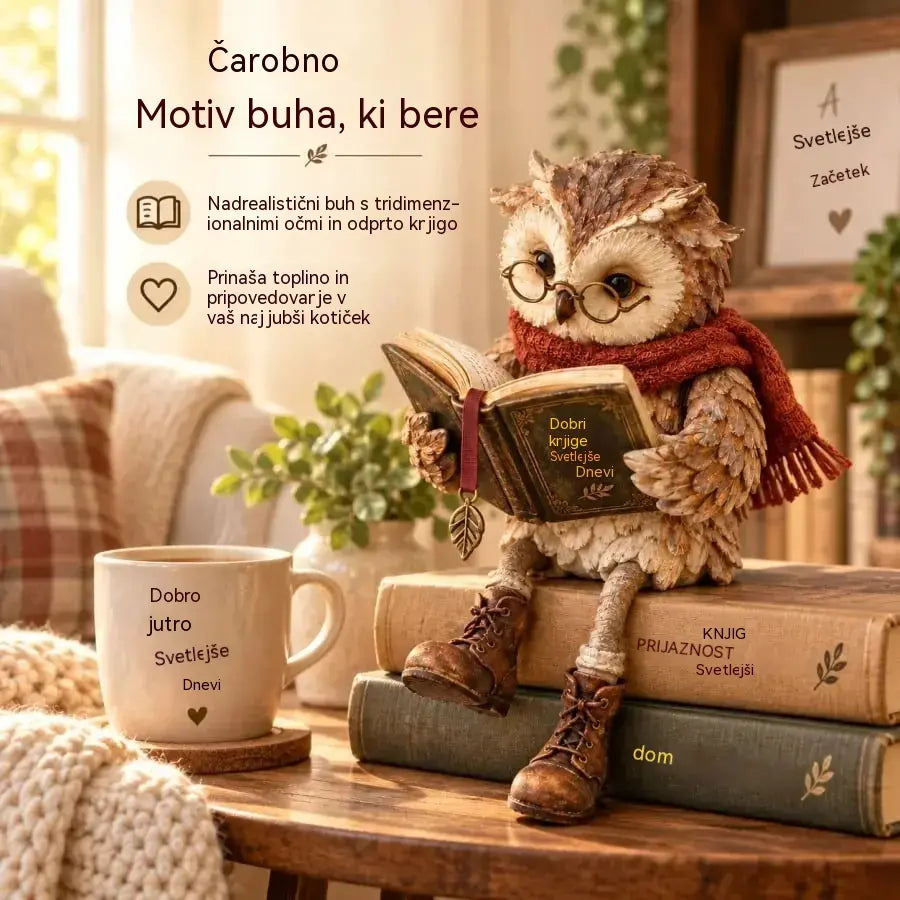 💥 Časovno omejena ponudba! 🦉 Čudovita figurica bralne sove