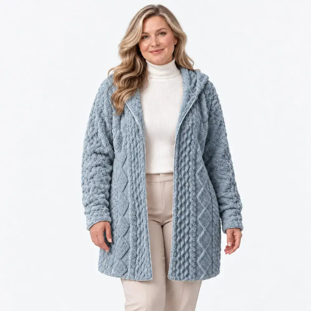 🤍 Ženski mehak plašč s kapuco za jesen in zimo 🥰 [Velikosti S–2XL]