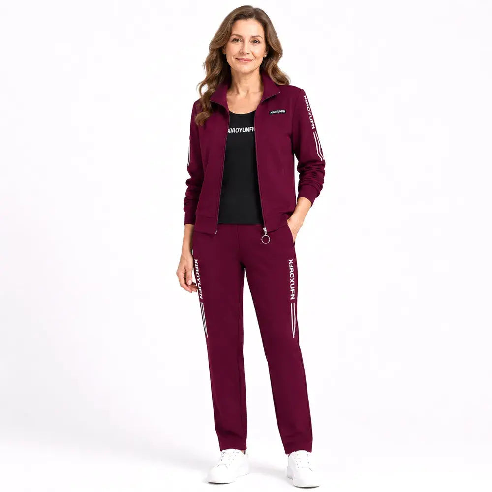 🌸 Eleganca in popolno udobje! Elegantna 3-delna trenirka za ženske (jakna z zadrgo + majica + hlače / Velikosti: M-6XL)! ✨