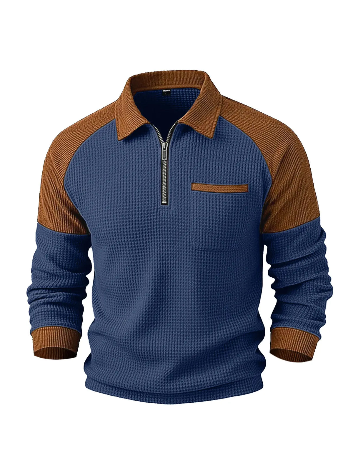 👕【S-3XL】Moška majica z visokim ovratnikom in tkanino z vafljičasto teksturo✨🧥