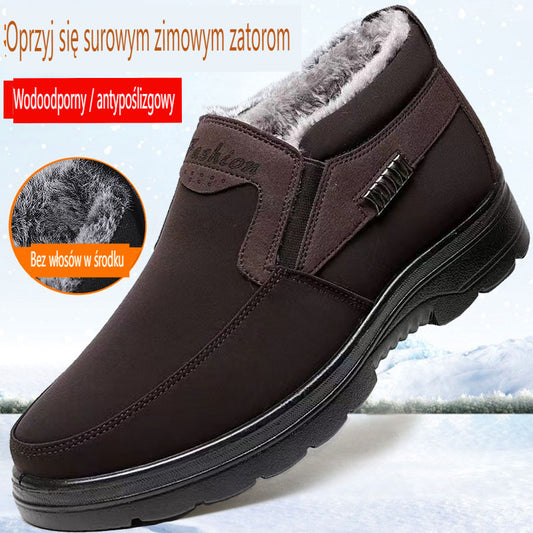 【39-47】Zimowe męskie buty bawełniane z polarową podszewką, pogrubione i antypoślizgowe, wyjątkowo ciepłe wnętrze.
