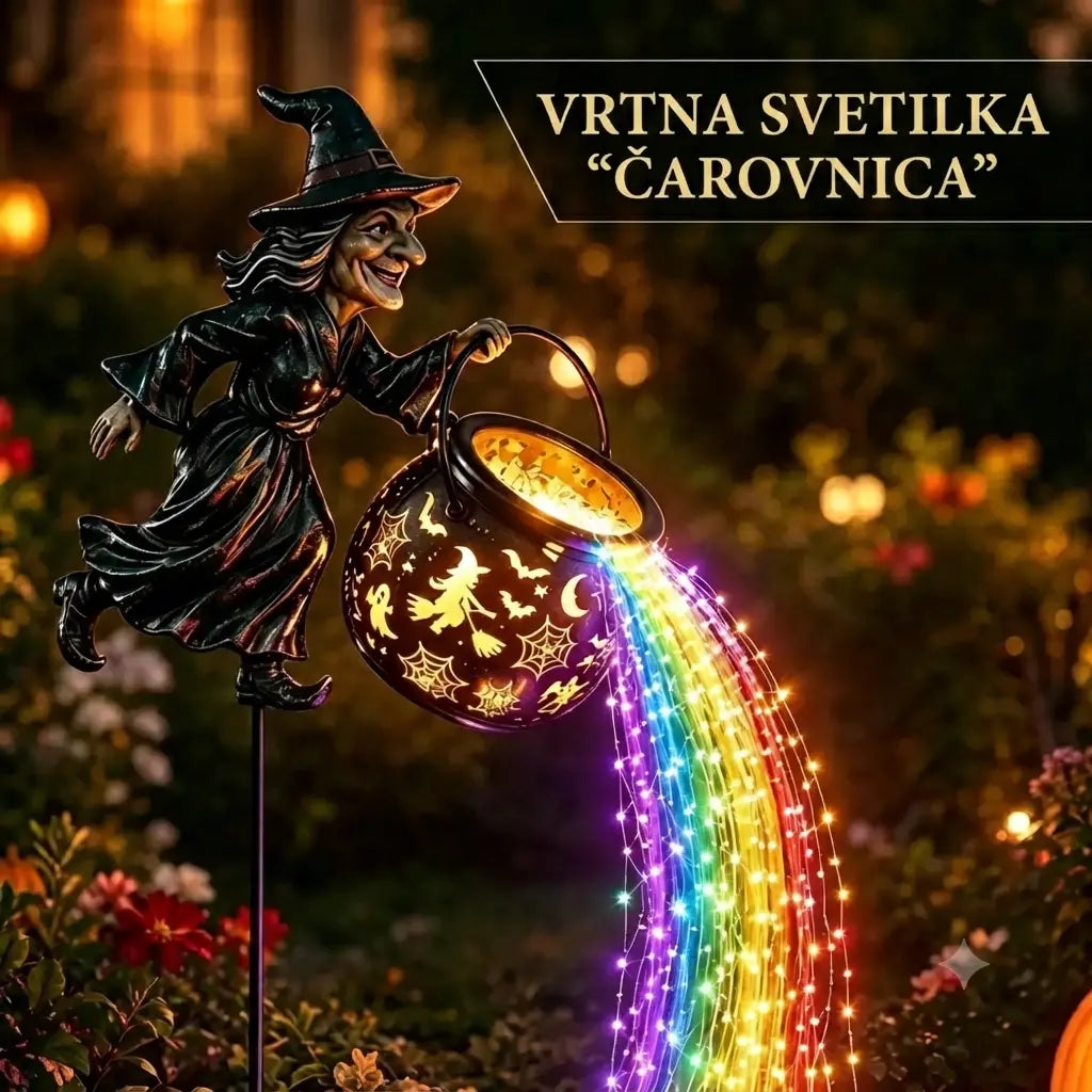 🧙‍♀️🎃 Vrtna svetilka v obliki čarovniškega kotla z LED osvetlitvijo – osupljiva zunanja dekoracija 🔮✨
