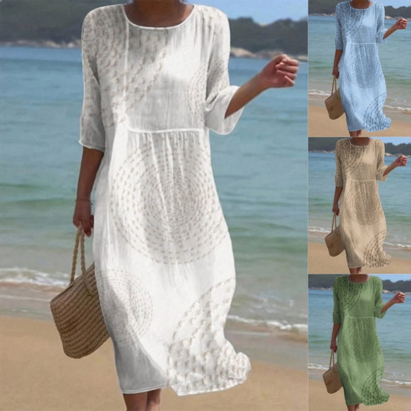 👗【S-5XL】Elegáns nyári hétköznapi ruha – légáteresztő kényelmes, sokoldalú vékonyító.【Utánvétes fizetés】
