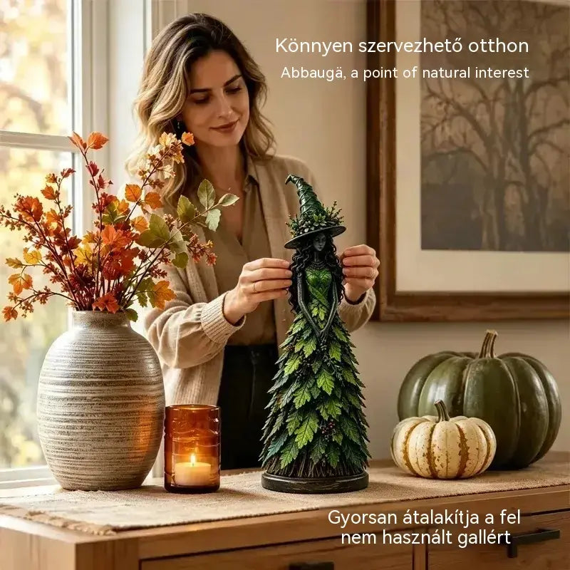 🧙‍♀️ Elvarázsolt őszi boszorkányfigura