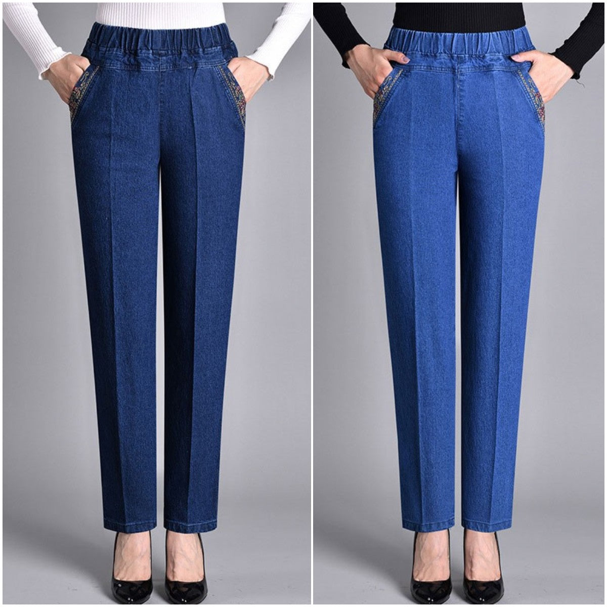🔥【XL-5XL】👖2025 Wiosna Damskie Jeansy Proste Elastyczne