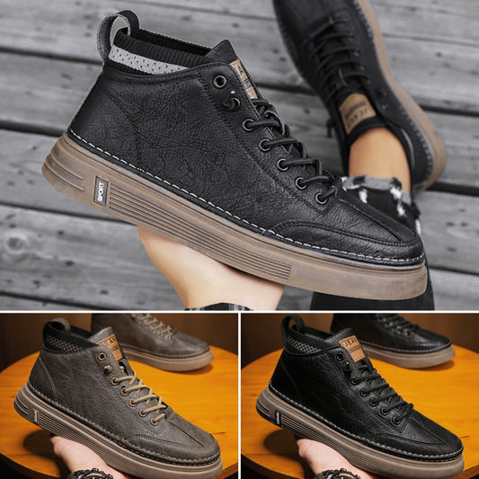 💪Φθινοπωρινά και χειμωνιάτικα ανδρικά ρετρό ψηλά παπούτσια, βρετανικού ρετρό στυλ