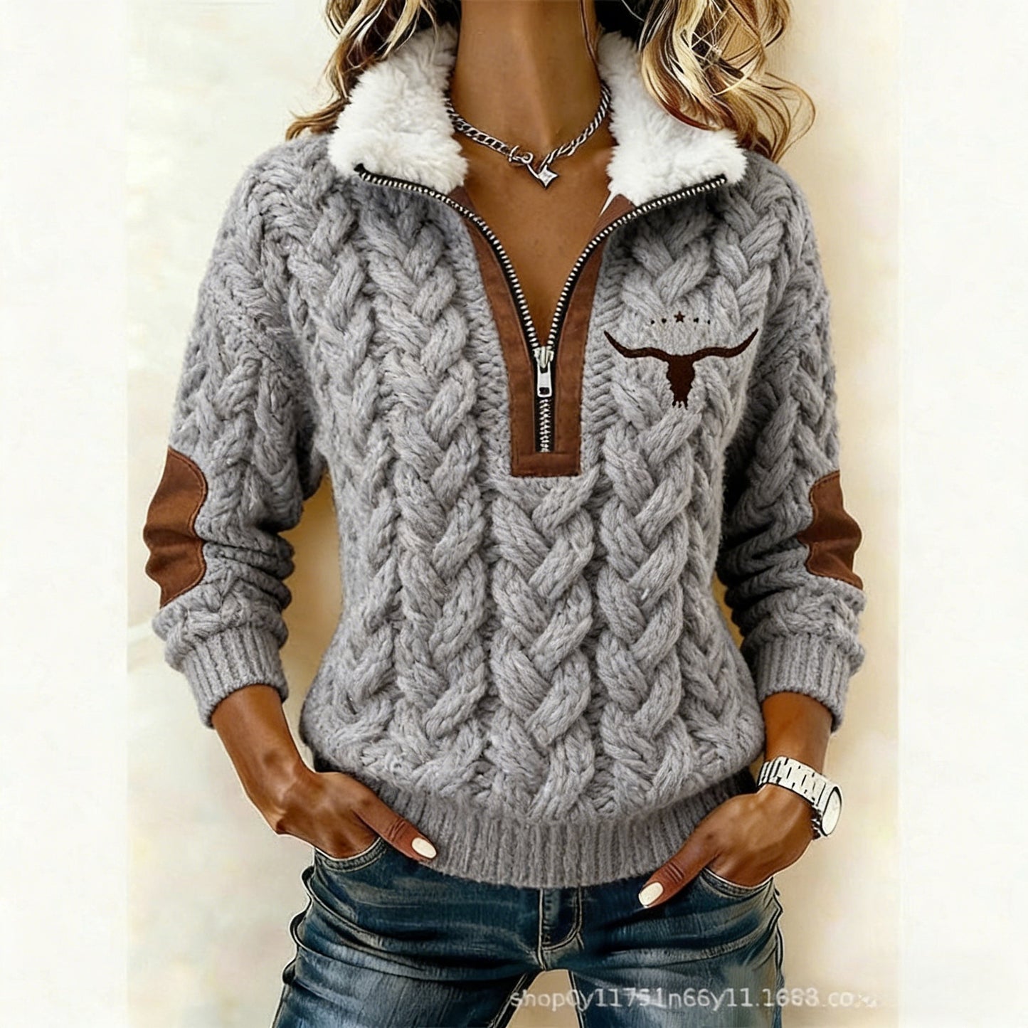 🔥🔥Jesenné/zimné dámske pletené oblečenie s dlhým rukávom