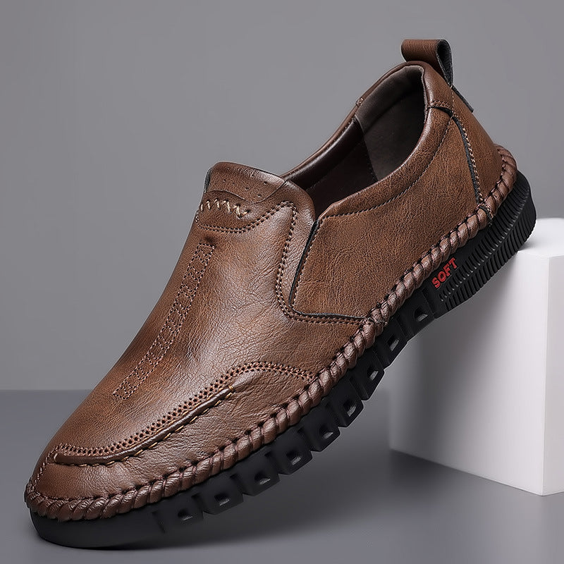 🏆👞【Μεγέθη 39-44】Νέα ανδρικά casual δερμάτινα παπούτσια, με μαλακή σόλα, αντιολισθητικά και αναπνεύσιμα